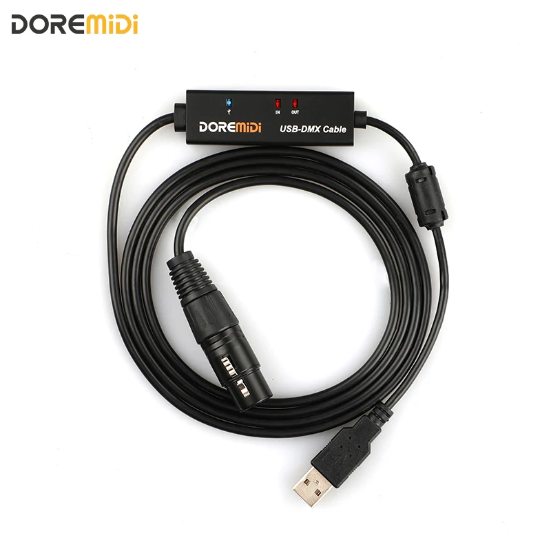 DOREMiDi USB To DMX/RDM Cable With Indicator Magnetic Ring Shield USB2.0 Full Speed adapter - ANKUX Tech Co., Ltd
