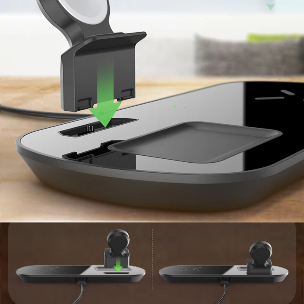 Fast Qi Wireless Charger Stand For IPhone 10W 3 In 1 Charging Dock For Apple Headphone Box Airpods 2 Airpods Pro