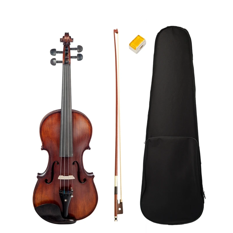 

NAOMI Acoustic Violin 4/4 Full Size Violin Fiddle Matte Finish Violin Ebony Accessories
