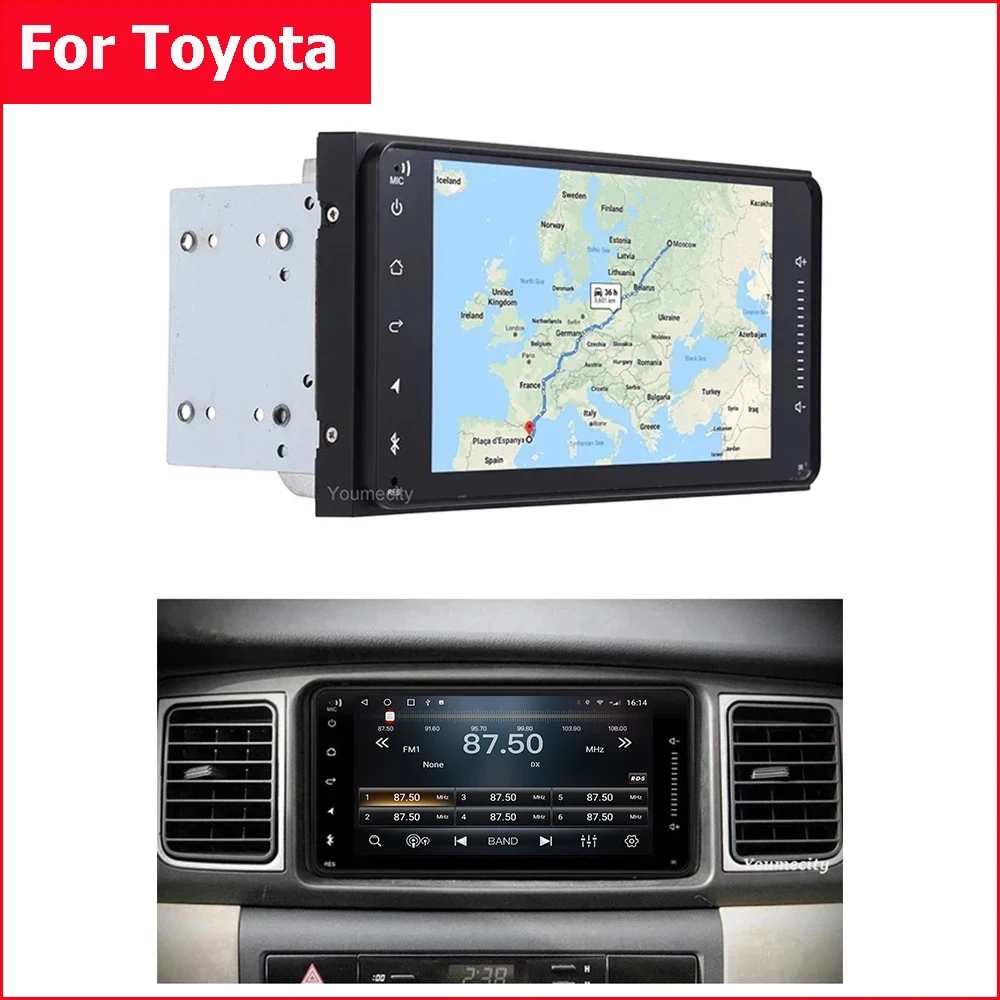 Android Car DVD GPS for Toyota Universal Hilux Terios Old Corolla Camry Prado RAV4 fortuner radio wifi IPS Capacitive 1024*600