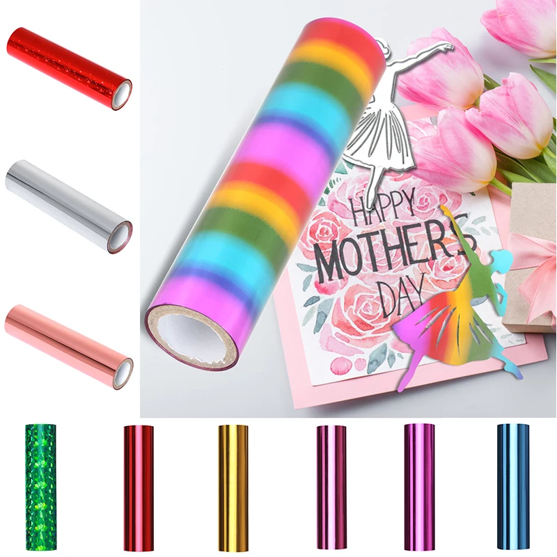 

5m*15cm Roll Multiple Colour Heat Activated Foil/Foil Transfer Sheets/Glimmer Foil Hot Stamping Paper DIY Paper Leather Craft