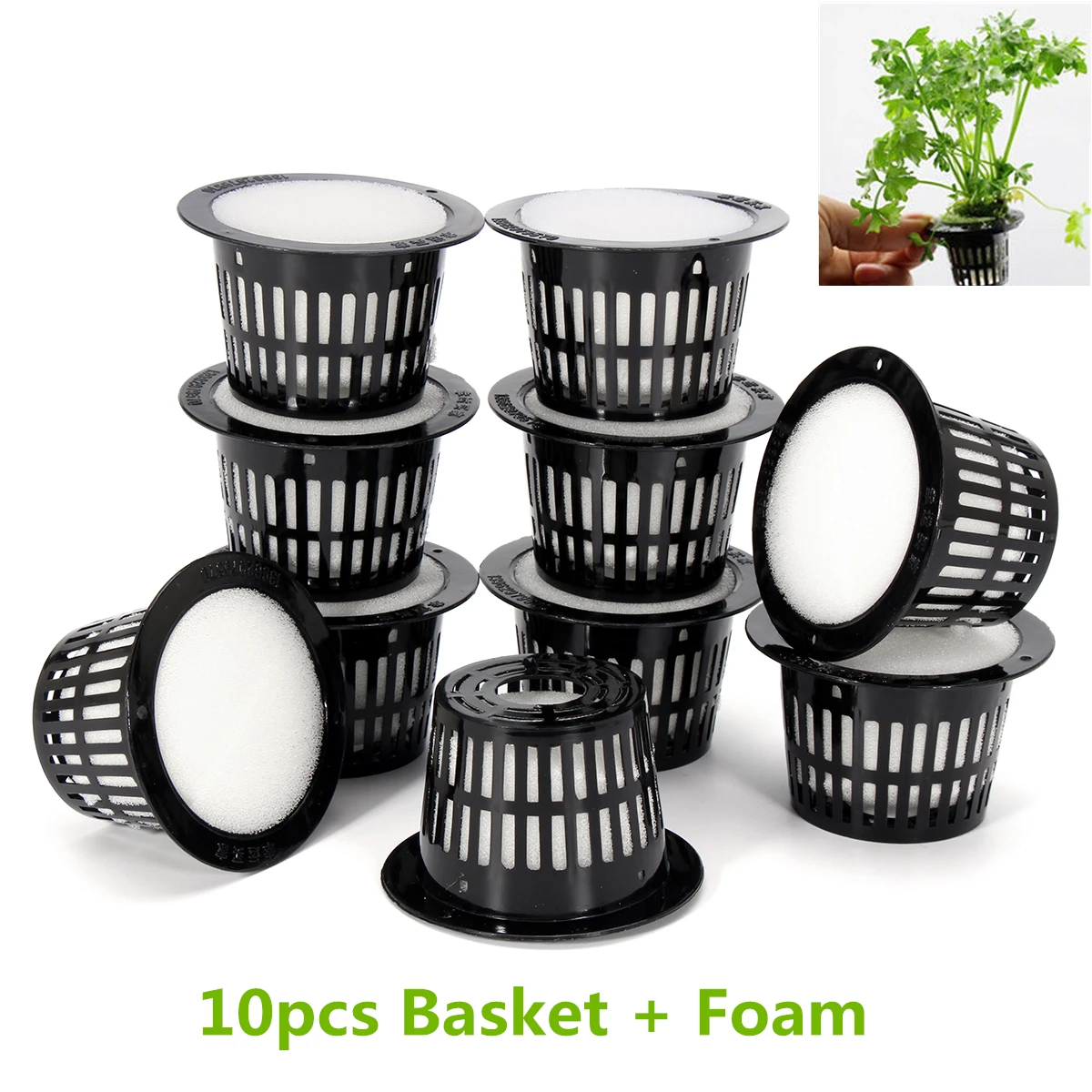 Black Mesh Pot Net Cup Basket Hydroponic Aeroponic Plant Clone Grow A8D8 
