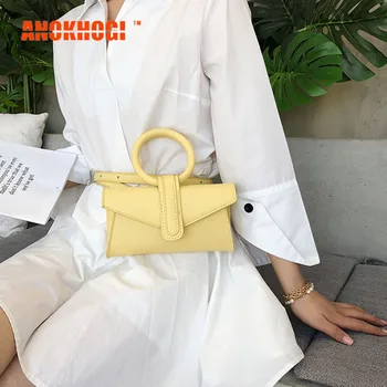 

Candy Color Leather Women Party Shoulder Bags New Circle Handles Korean Style Fashion Square Bag Ladies Simple Handbags MB668