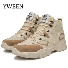 YWEEN Autumn New Men Boots Hip-Up Outdoor Shoes Men Leisure Shoes Thick Bottom Elevated Shoes Cross-Border Men's Shoes