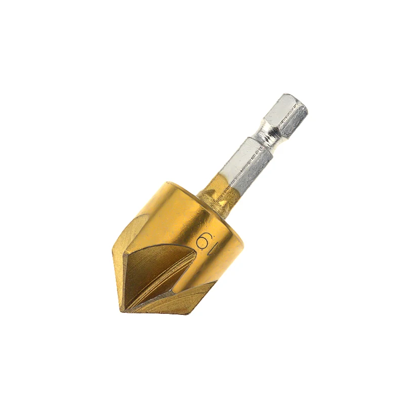 6PCS 6mm-19mm Chamfer Countersink Chamfer Drill Bit 1/4" Hex Shank 90 Degree Wood Chamfering Cutter