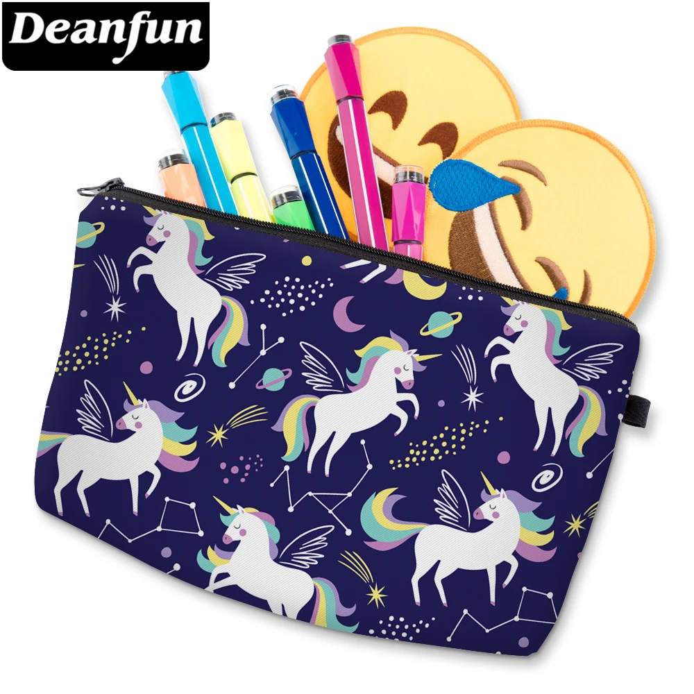 Deanfun 3D печатных милый белый Единорог косметичка очаровательны девушки Смешные