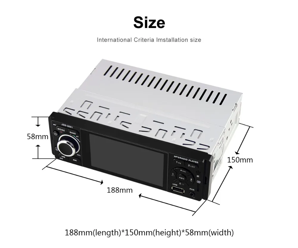 Автомагнитола 1 din " сенсорный экран araba teypleri estereo para Авто mp5 Автомагнитола bluetooth jsd 3001 teypoto mirror link