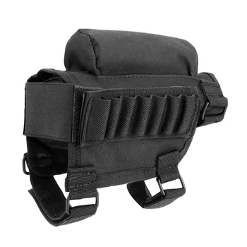 

Tactical Rifle Buttstock Cheek Rest Holder with 2 Ammo Pouch Fit For 7.62mm Shell Adjustable Hunting Gun Accessories