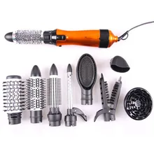 Набор для укладки волос surker, HB-823, щипцы для завивки волос, 10 в 1, горячая воздушная щетка, фен для волос, роликовый выпрямитель для волос, Массажная щетка, расческа для волос