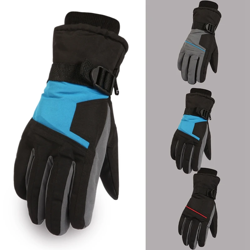Extra Thick Ski Gloves Winter Snow Outdoor Sport Men Warm Snowmobile Motorcycle Waterproof Snowboard