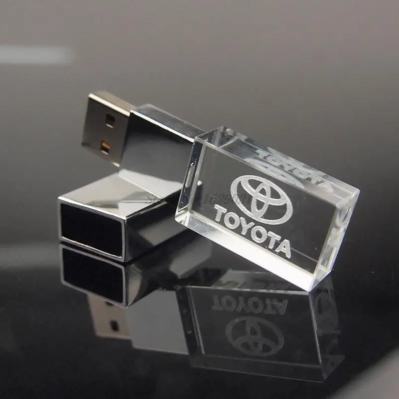 Логотип TOYOTA Crystal + металлический USB флеш накопитель Pendrive 2 0 4 ГБ 8 16 32 64 Гб карта