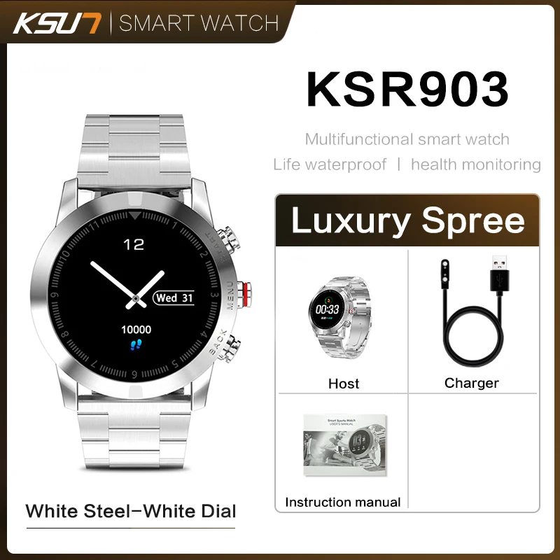 KSUN KSR903 cheep bluetooth android/ios телефоны водонепроницаемые сенсорный экран Здоровье Спорт Смарт часы - Цвет: KSR903-MS