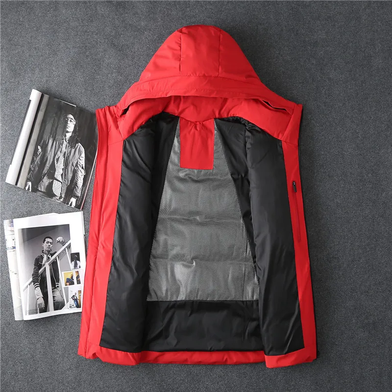 New Duck Down Jacket Men Short Warm Thick Quality Zipper Hooded Down Coats Male Overcoat Jackets Winter Men Down Jacket