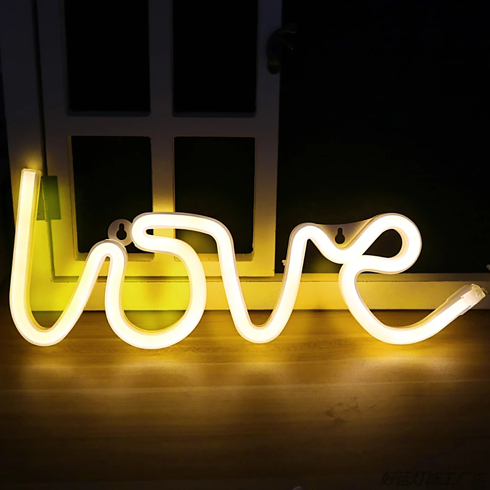 

Led Night Light Love Neon Lights LED letter Love Shape Valentine's Proposal Wedding party Decoration Light Battery USB LED light