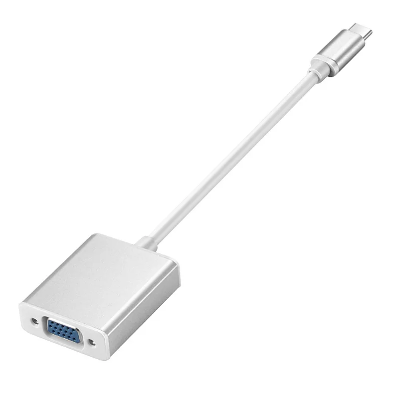 Розничная Usb C 3,1 type C к Vga монитор проектор видео кабель конвертер адаптер Hd серебро