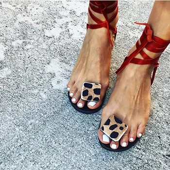 

Woman Flip Flop Sandals Women Ankle Strap Leopard Flats Female Clip Toe Shoes Women Comfortable Beach Footwear Women's Plus Size