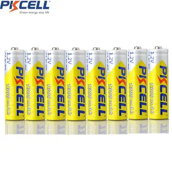 

8Pcs PKCELL 1.2V AA Rechargeable Battery 1300mAh NiMh AA battery for flashlight