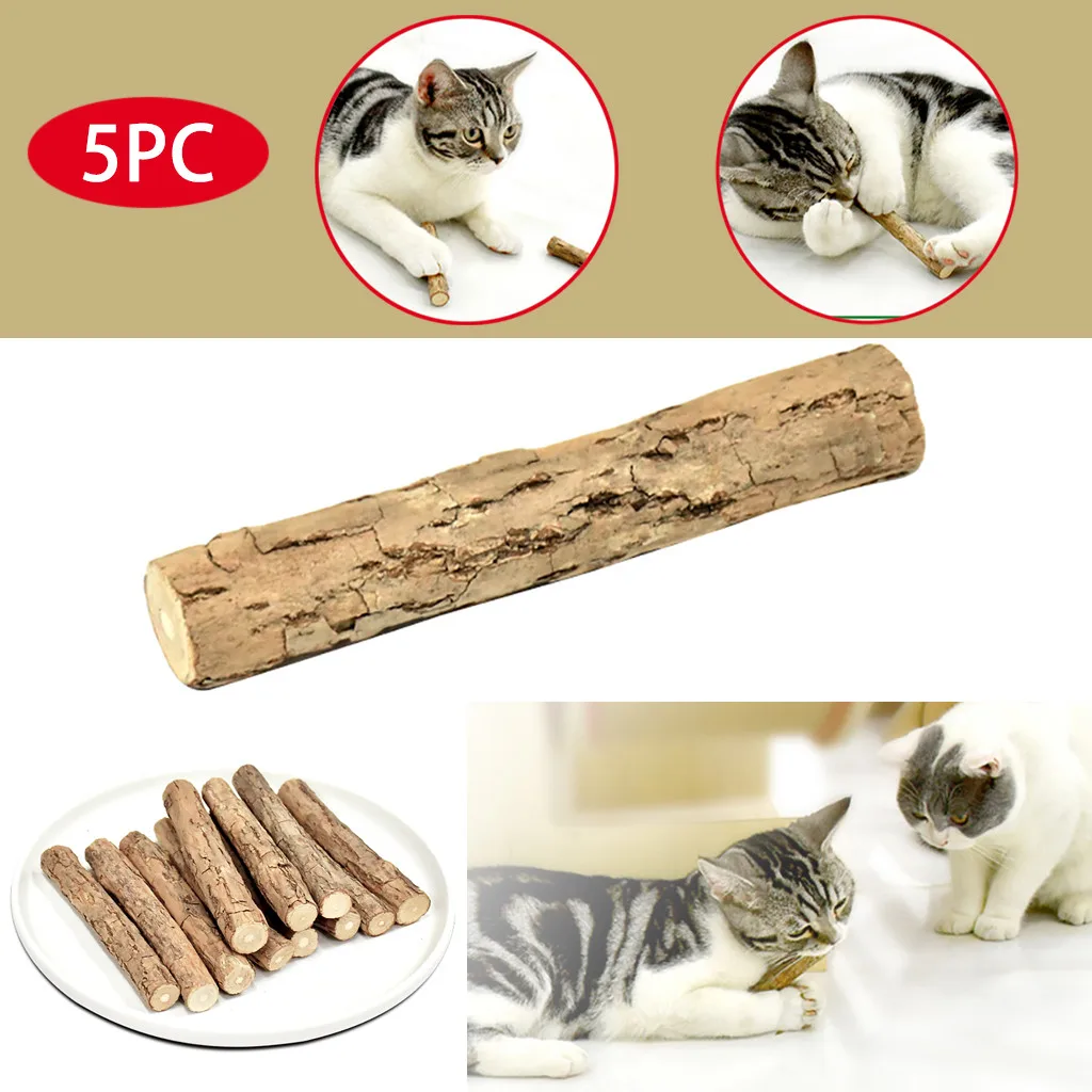 5pcs Натуральный питомец кошка закуски молярная зубная паста палочка для кошек снэки палочки для чистки зубов щетка игрушка для домашних животных n8 - Цвет: 5pcs