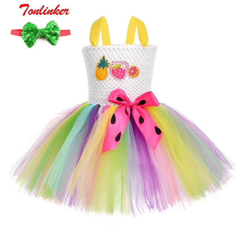 

Halloween Girl Costume Sweet Tutu Dress Children Kids Birthday Party Christmas Tropical Fruit Jungle Party Princess Dresses