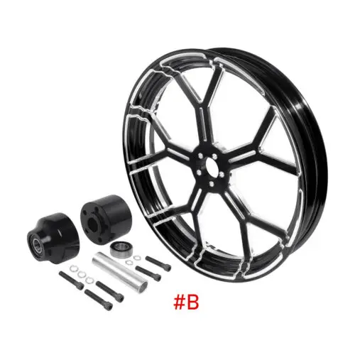 B Мотоцикл 2" x 3,5" переднее колесо обод ступицы один диск для Harley Touring Road King 2008-19 - Цвет: B