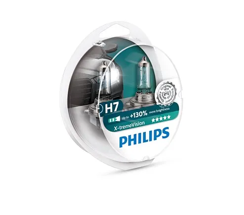 Лампа H7 12V- 55W(PX26d)(+130% света) X-treme Vision(2 шт) PHILIPS 12972XV+S2