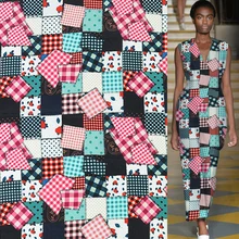 Модный дизайн пэчворк шелк креп де шин ткань 140 см ширина, SCDC1065