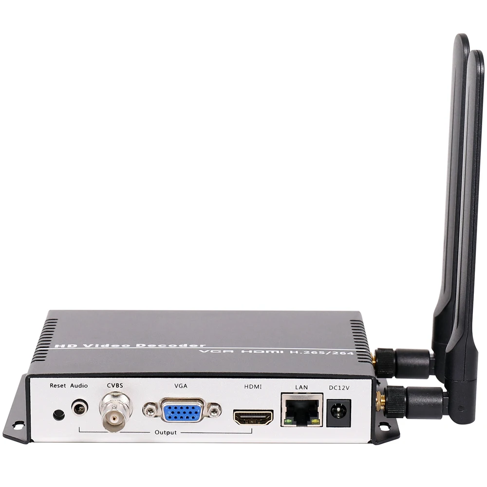 Декодер UHD 4K H.265 H.264 HDMI VGA CVBS WIFI HD SD видео IP потоковый декодер для SRT HTTPS RTSP RTMP UDP HLS к