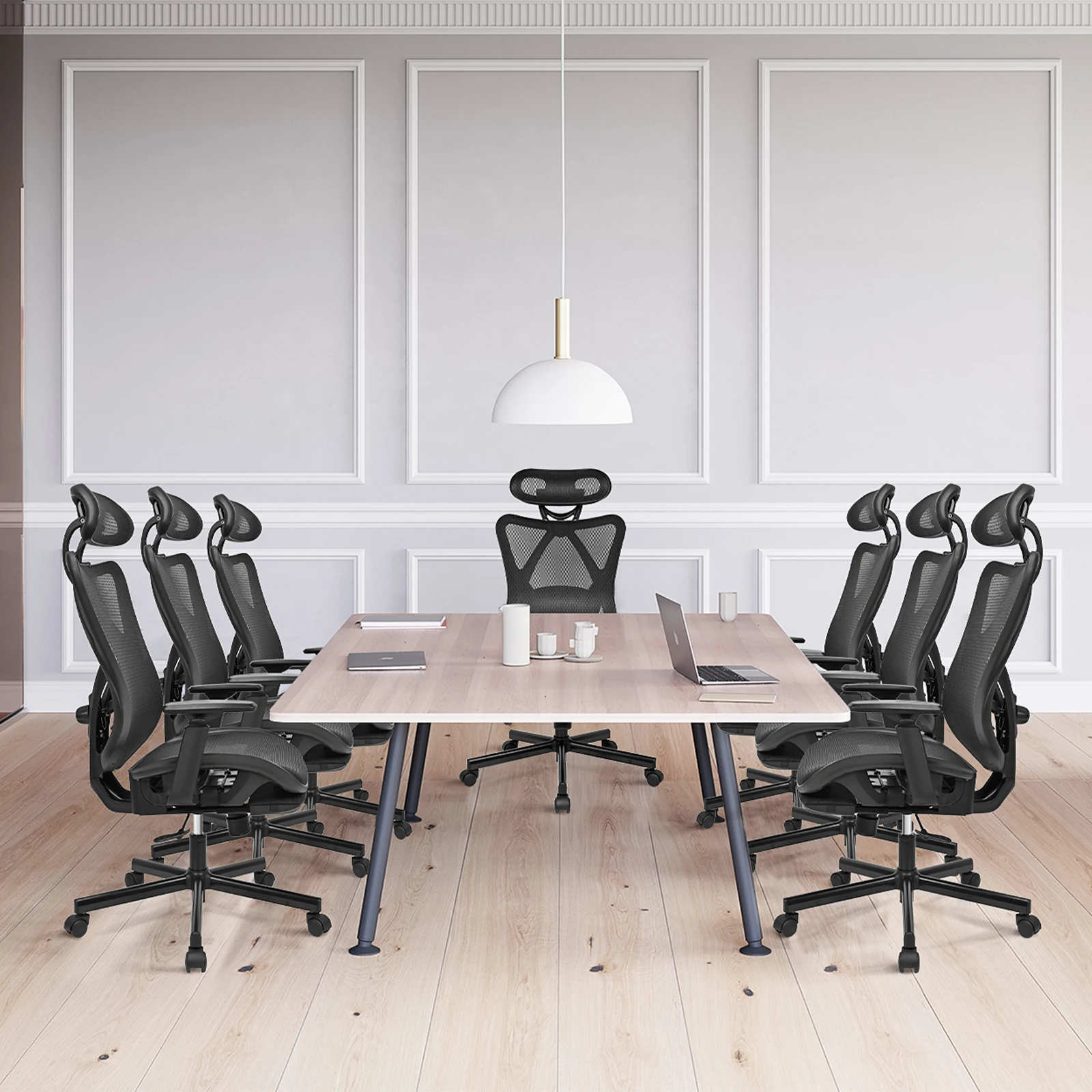 BASETBL Office Chair Ergonomic Computer Gaming PC Chair With Retractable Footrest Adjustable Headrest Recliner Mesh Breathable