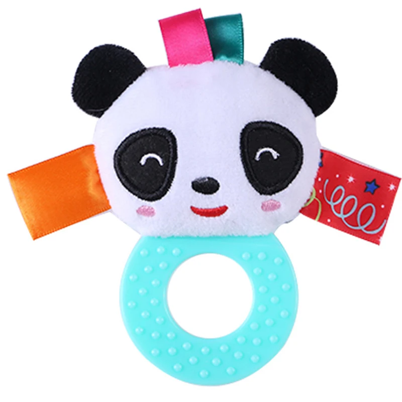 panda Новорожденные младенческие Прорезыватели ручной захват силиконовый Прорезыватель резиновая кукла-погремушка 0-12 месяцев Плюшевые Мягкие развивающие игрушки Brinquedo - Цвет: panda
