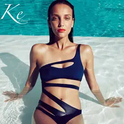 KE Новый 2019 летний женский пикантный купальник бикини цельный купальник s m l синий белый черный тренд без подкладки и стали
