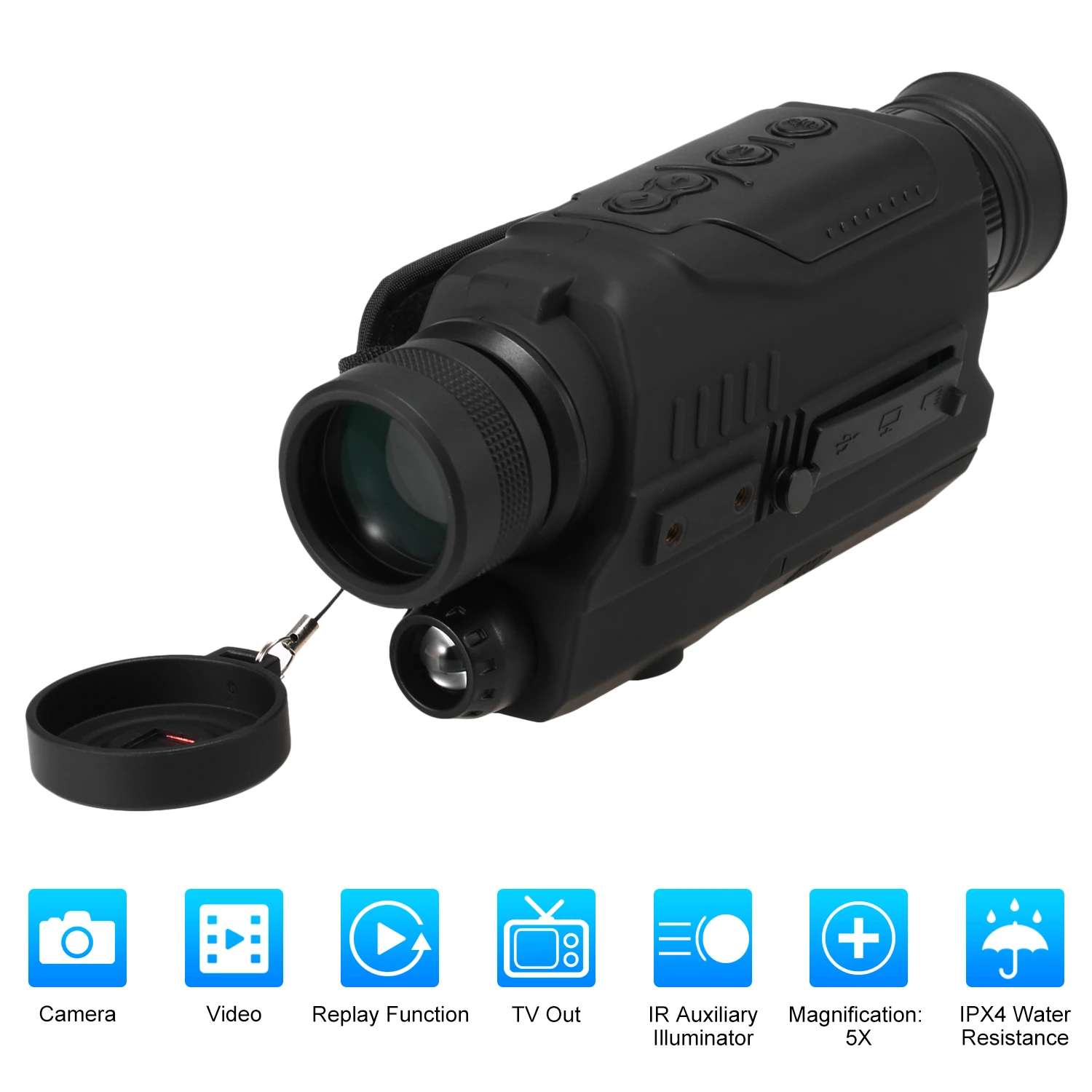 

Hot New Night Vision Monocular 2x Digital Zoom Water Resistant IR Night Vision Scope with 200M Full Dark Distance Camera