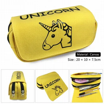 

Cute Zipper Unicorn Pencil Case Big capacity Canvas School Pencil Bag Storage bag pen Pouch School Supplies Quality Stationery