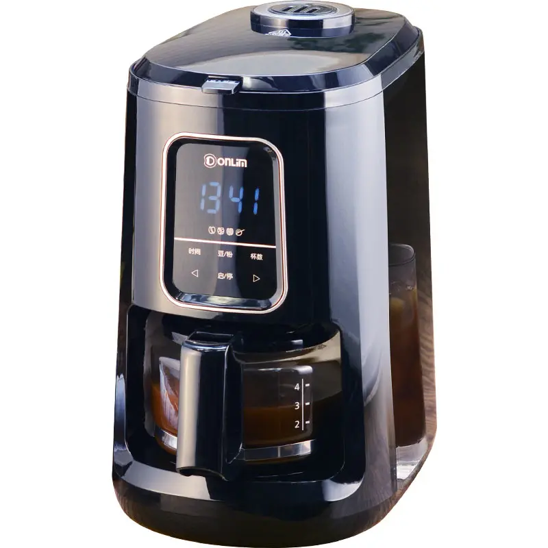 Кофемашина полностью автоматическая шлифовальная кофемашина домашний офис маленький Американский мини один капельный горшок изоляция - Color: Black