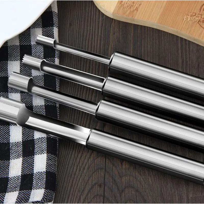 Stainless Steel Apple Corer Fruit Seed Core Remover With Sharp Serrated Blades Corer Seeder Slicer Knife Kitchen Gadgets