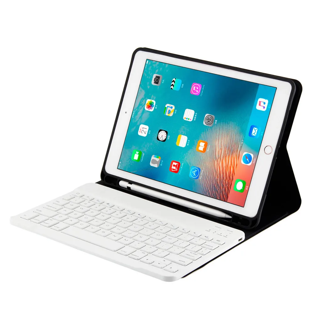 Продукты для iPad 10,2 Bluetooth клавиатура кожаный чехол с держателем карандаша поддержка дропшиппинг