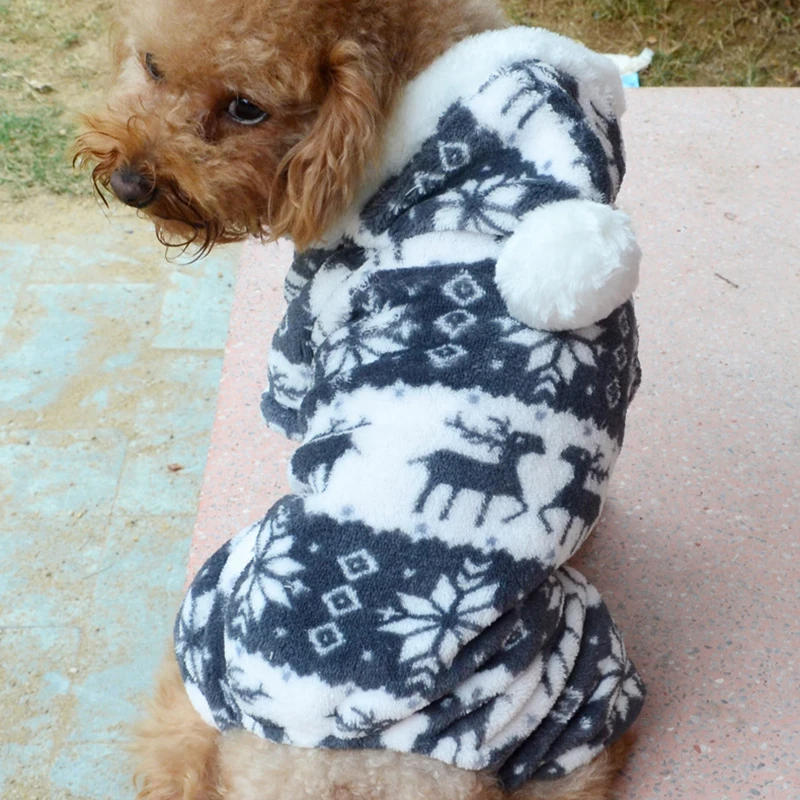 Pet Dogs Christmas Down Parkas Winter Warm Hoodie Jumpsuit Coat Clothes Costume for Pet Dog Puppy Wearing Clothing