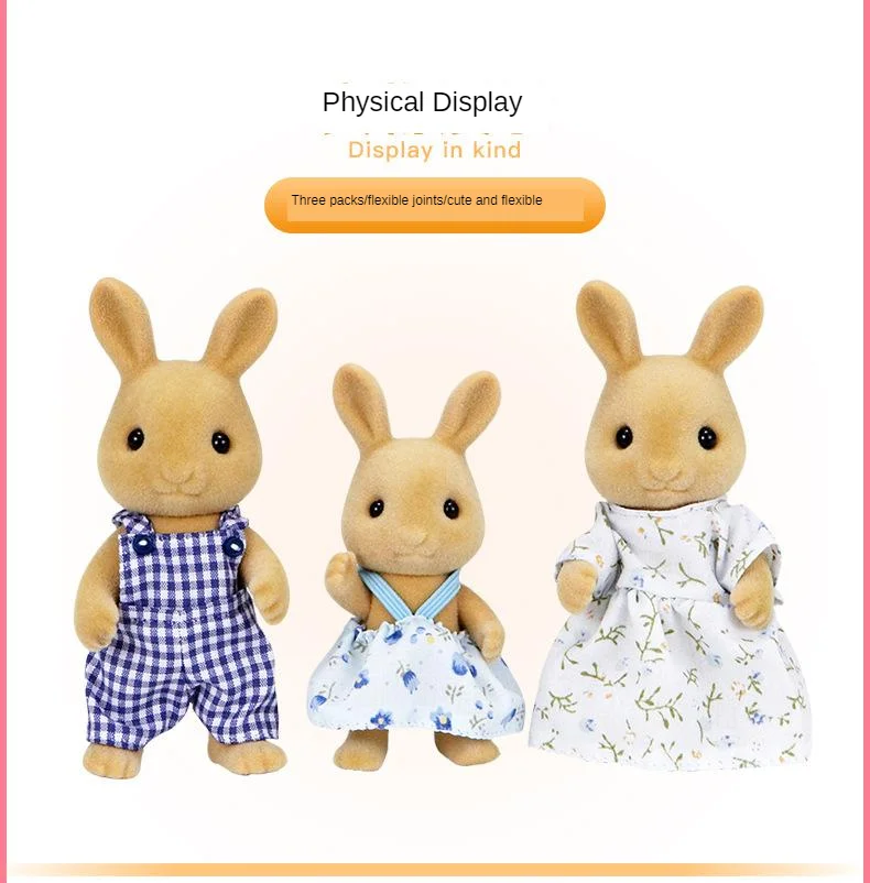 Sylvanian Families, игрушка, милый кролик, семья, содержит три куклы высотой 15 см, детские подарки на день рождения, игровой дом для девочек, кукла 5129