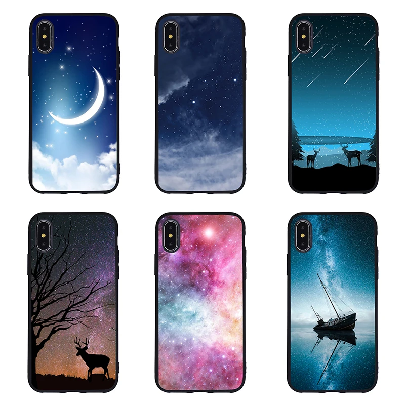 

Dreamlike Aurora Pattern Matte Phone Case For iPhone 6 6s XS MAX XR X 8 Plus Soft Silicone Back Cover