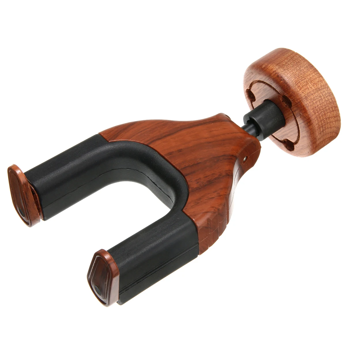 Practical Guitar Wall Mount Auto Lock Guitar Wall Hanger Hard Wood Base in Guitar Shape Guitar Hooks