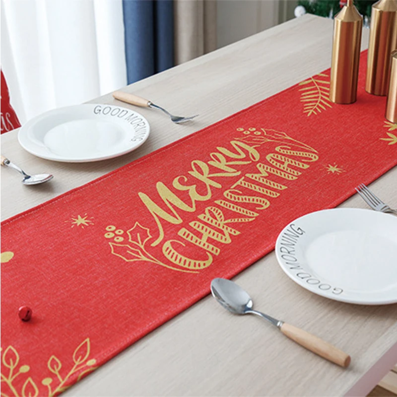 golden font Новогодняя Navida Рождественская скатерть, кухонные обеденные столы, украшения для дома, прямоугольные вечерние скатерти, рождественские украшения - Цвет: golden font
