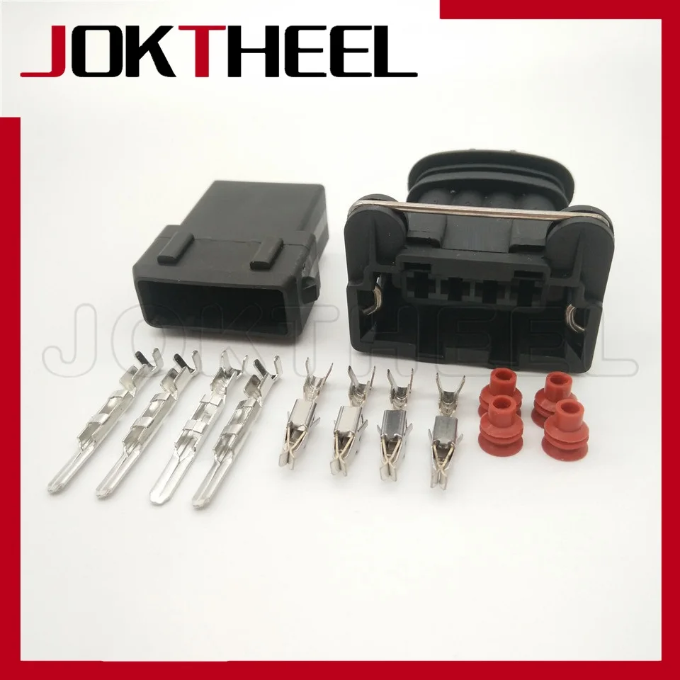 

1-20 sets AMP 3.5mm 4 Pin male female Junior Power Timer Socket automotive oxygen sensor connector Ignition Coil Plug 282192-1