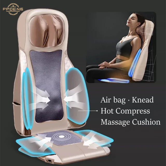 Masajeador Electrico Asiento De Espalda Cuello Calor Shiatsu