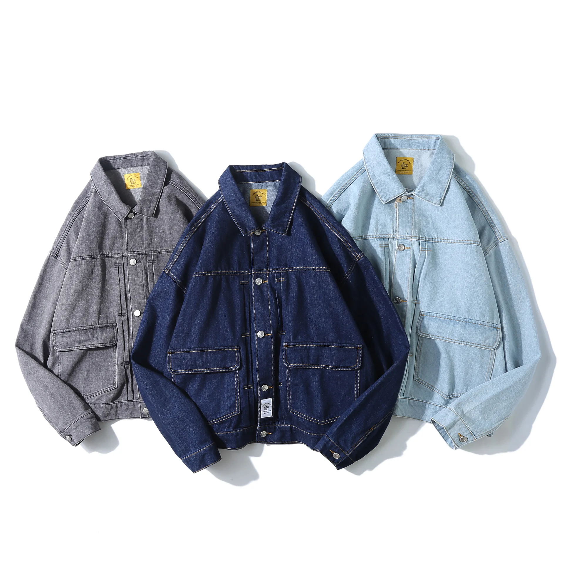 

City Where the Product Autumn New Style Three-Color Fold-down Collar Jacket Men'S Wear Autumn Washing Jacket Men's Outdoor Workw