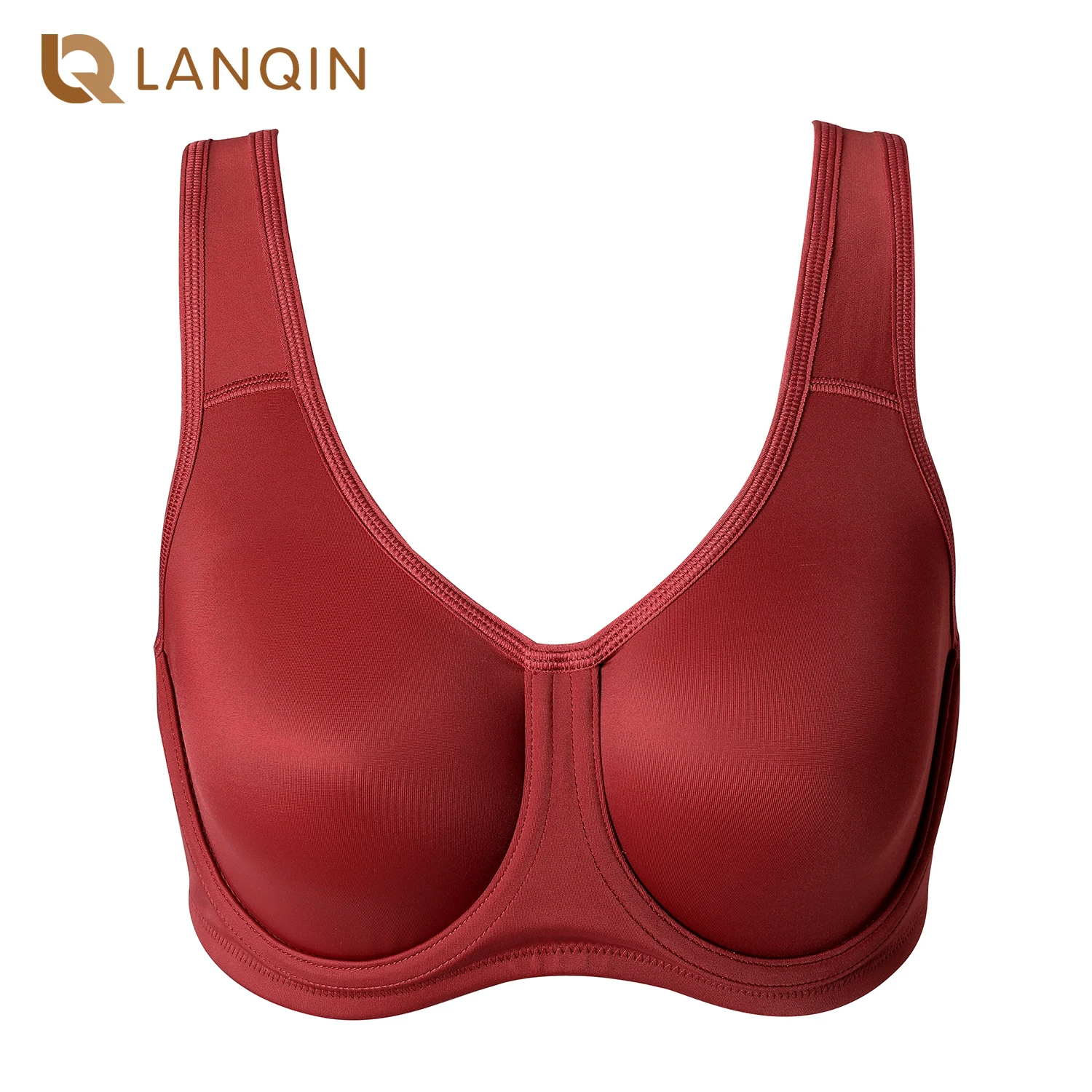 Women's Max Control Double layer Solid High Impact Plus Size Non padded