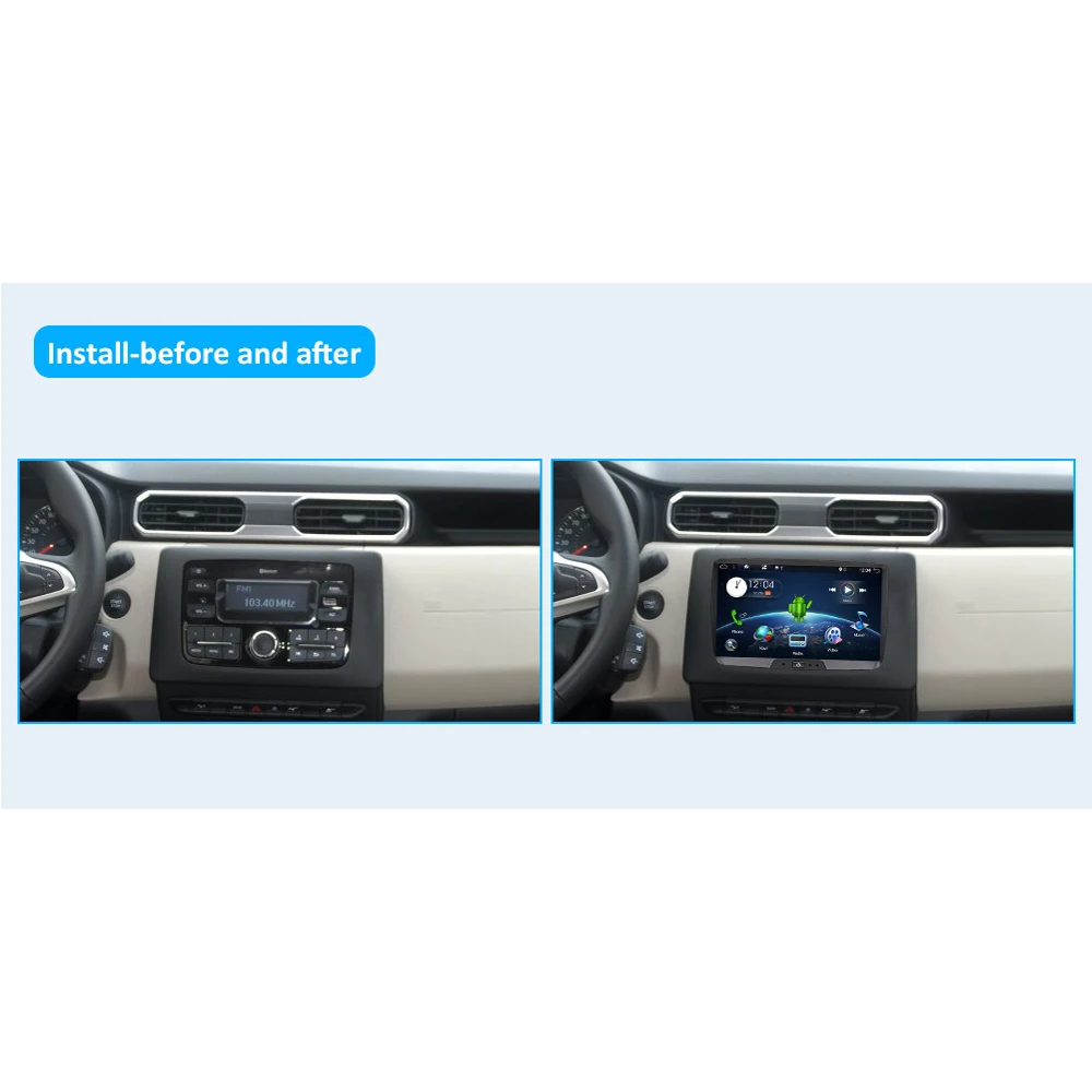 Flash Deal 1 DIN Android 9.0 8 Inch Car DVD Player For Dacia/Sandero/Duster/Renault 2 Logan 32G ROM 3G/4G/WIFI/BT/USB GPS Navigation Radio 1