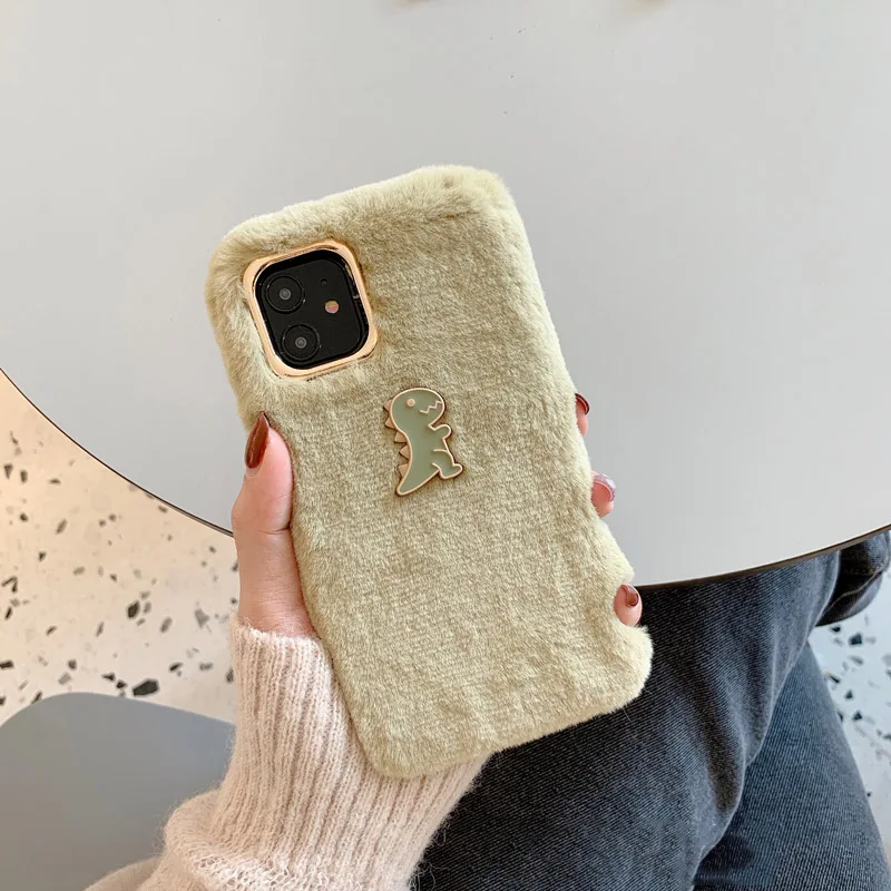 GlamPhone чехол плюшевый динозавр чехол для телефона для iPhone11Pro/Max X XS Max XR Мягкий силиконовый чехол для iPhone11 7 8 6 6s Plus чехол