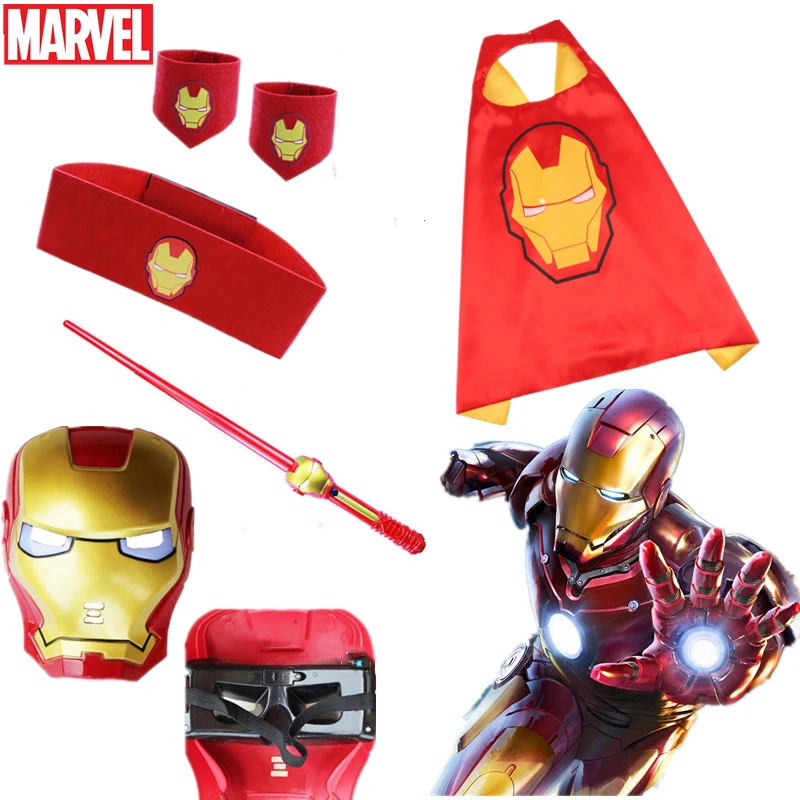Anime Marvel Avengers Iron Man Spiderman Hulk LED Light Cosplay Masks Launcher Model Toys Figure Halloween Party Christmas gifts | Игрушки и