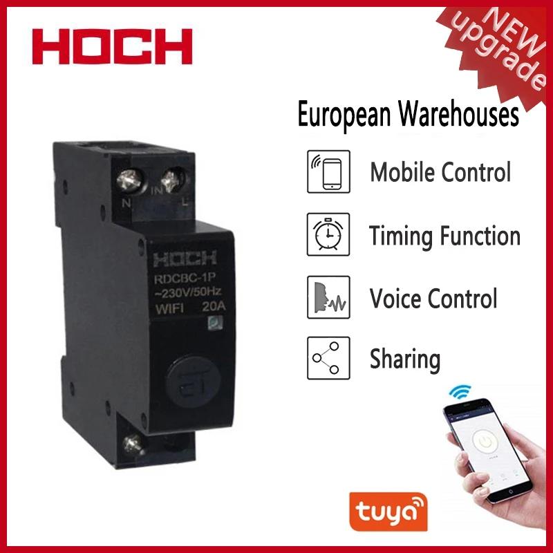 HOCH RDCBC 1P не WIFI автоматический выключатель заводской пульт дистанционного