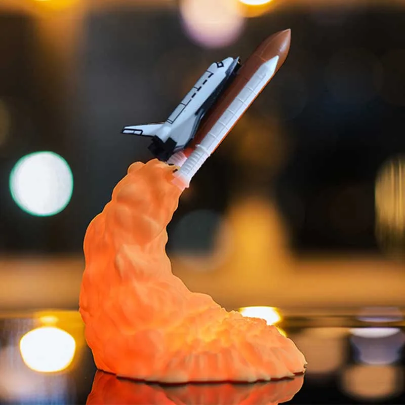 Светодиодный перезаряжаемый лунный ракетная лампа украшение комнаты 3D принт ракетная лампа Космический Шаттл ночной Светильник lifesmart veilleuse детская лампа