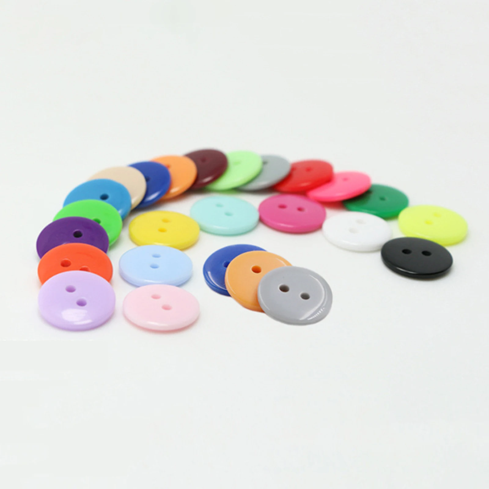 100 PCs 10mm Resin Sewing Buttons Scrapbooking Round 2 Holes Colorful Button For Scrapbooking Apparel Crafts DIY Decoration